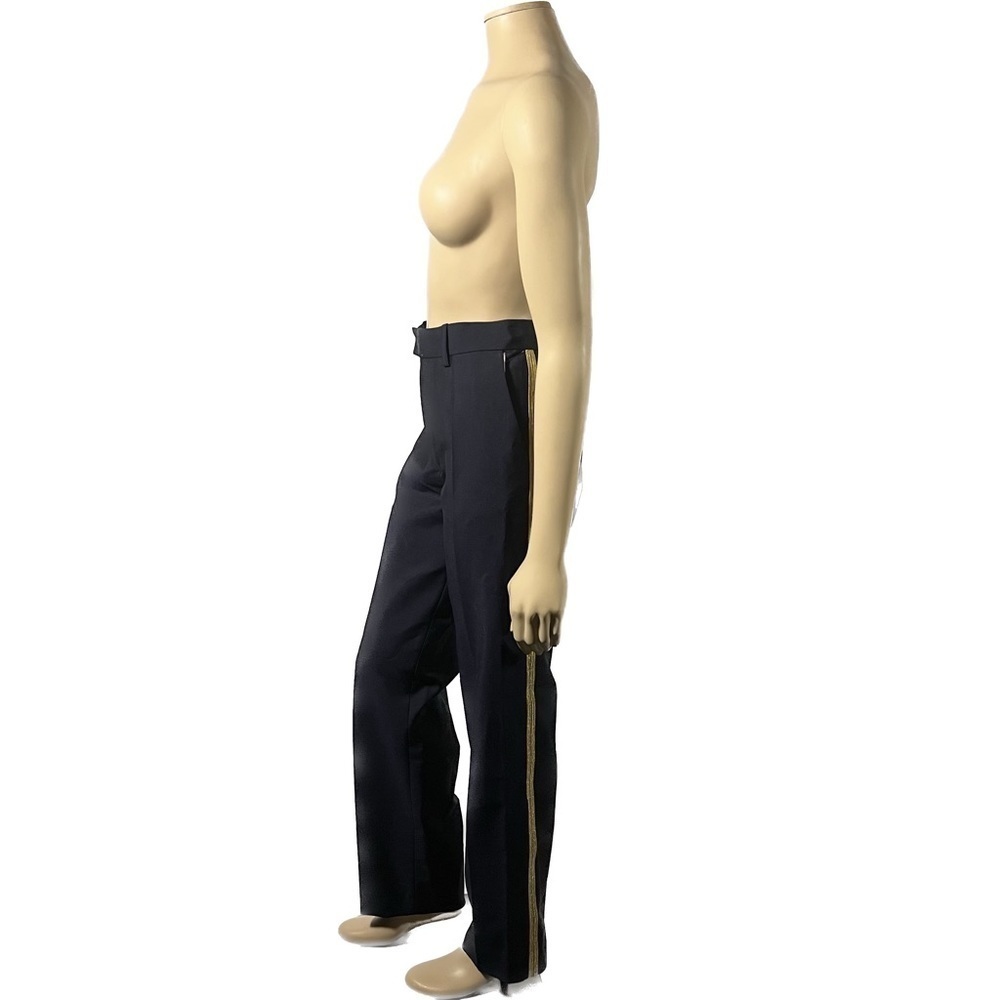 NWT Zadig & Voltaire Peter Tailleur Militaire Trouser Wool Pant with Gold Stripe